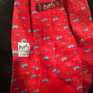 Hermes Red and Blue Men's Tie